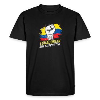 Not Ecuadorian But Supportive Ecuador Flag - Men's Premium Organic T-Shirt - black - Front - Nico (187cm)