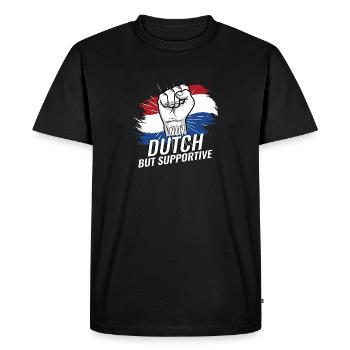 Pas néerlandais mais favorable Pays-Bas Pays du drapeau - T-shirt Premium bio Homme - noir - Devant - Nico (187cm)