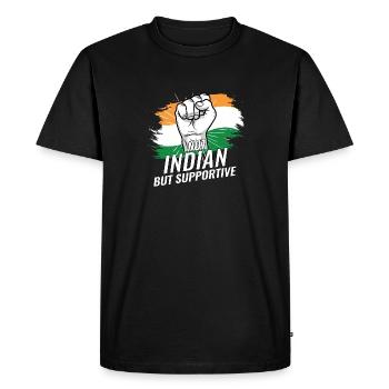 Pas indien mais pays de drapeau indien favorable - T-shirt Premium bio Homme - noir - Devant - Nico (187cm)