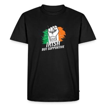 Not Irish But Supportive Ireland Flag Country - Men's Premium Organic T-Shirt - black - Front - Nico (187cm)