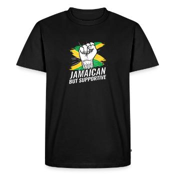 Pas jamaïcain mais favorable Jamaïque pays drapeau - T-shirt Premium bio Homme - noir - Devant - Nico (187cm)