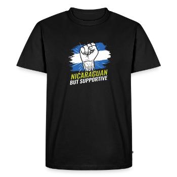 Not Nicaraguan But Supportive Nicaragua Flag - Men's Premium Organic T-Shirt - black - Front - Nico (187cm)