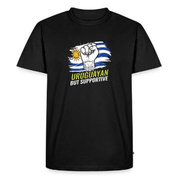 Pas uruguayen mais favorable à l’Uruguay Pays du drapeau - T-shirt Premium bio Homme - noir - Devant - Nico (187cm)