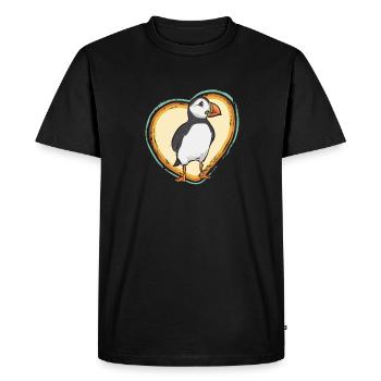 Macareux, Macareux, Starpin, Lunde - T-shirt Premium bio Homme - noir - Devant - Nico (187cm)