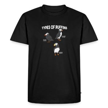 macareux macareux moines oiseaux Lunde - T-shirt Premium bio Homme - noir - Devant - Nico (187cm)