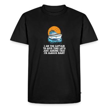 I Am The Captain To Save Time Let's Just Assume - Men's Premium Organic T-Shirt - black - Front - Nico (187cm)