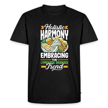 Harmonie holistique embrassant le drainage lymphatique - T-shirt Premium bio Homme - noir - Devant - Nico (187cm)
