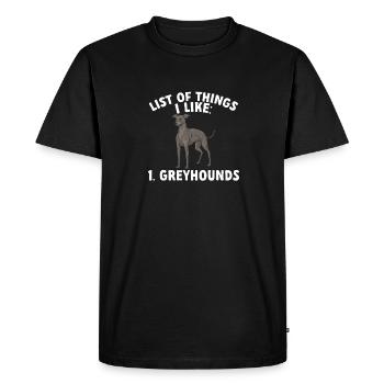 Italian Greyhound Greyhound Dogs - Men's Premium Organic T-Shirt - black - Front - Nico (187cm)