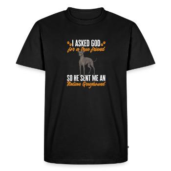 Italian Greyhound Greyhound Dogs - Men's Premium Organic T-Shirt - black - Front - Nico (187cm)