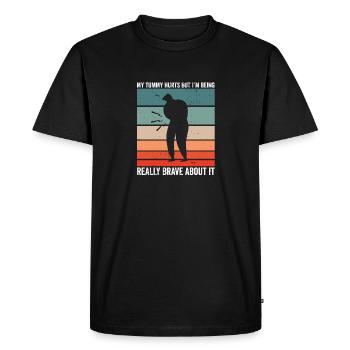 Funny Tummy Ache Survivor My Tummy Hurts Celiac - Men's Premium Organic T-Shirt - black - Front - Nico (187cm)