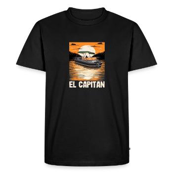 El Capitan Pontooning Motorboat Owner Lake Life - Men's Premium Organic T-Shirt - black - Front - Nico (187cm)