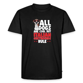 Italian Greyhound Greyhound Dogs - Men's Premium Organic T-Shirt - black - Front - Nico (187cm)