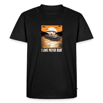 J’aime la parade de bateaux à moteur Citation de bateau à moteur - T-shirt Premium bio Homme - noir - Devant - Nico (187cm)
