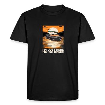 À Just Here For The Drinks Funny Motorboat - T-shirt Premium bio Homme - noir - Devant - Nico (187cm)