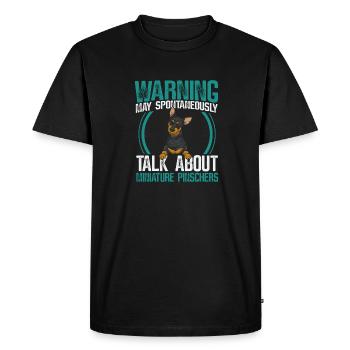 Miniature Pinscher Rehpinscher Min Pin Dog - Men's Premium Organic T-Shirt - black - Front - Nico (187cm)