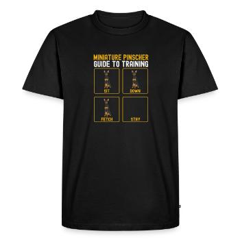 Miniature Pinscher Rehpinscher Min Pin Dog - T-shirt Premium bio Homme - noir - Devant - Nico (187cm)