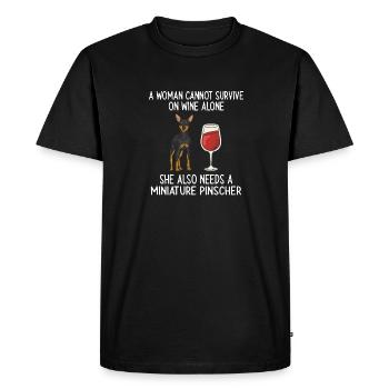 Miniature Pinscher Rehpinscher Min Pin Dog - Men's Premium Organic T-Shirt - black - Front - Nico (187cm)