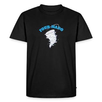 4 ans 4ème anniversaire Tornade Thème Fournado - T-shirt Premium bio Homme - noir - Devant - Nico (187cm)