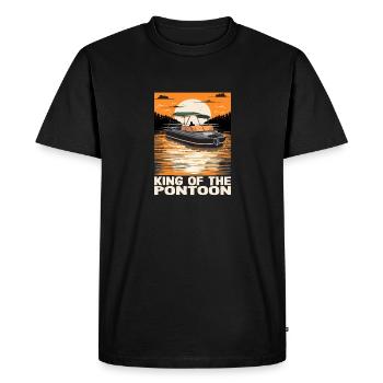 Roi du ponton Bateau à moteur Capitaine Pontooning - T-shirt Premium bio Homme - noir - Devant - Nico (187cm)