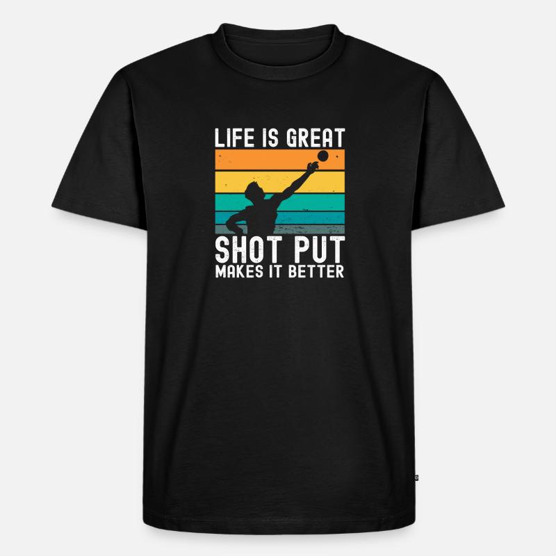 Kugelstoßen Werfen Leichtathletik - Männer Premium Bio T-Shirt - Schwarz