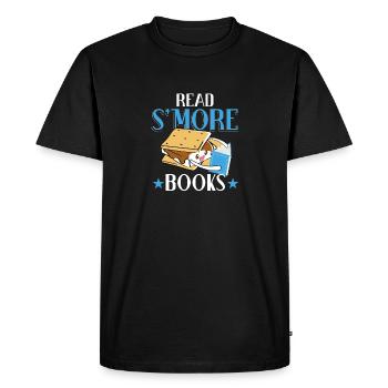 Read Smore Books Men Campfire Camping Camper - Men's Premium Organic T-Shirt - black - Front - Nico (187cm)
