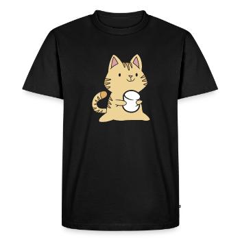 Marshmallow Camper Kids Cute Smore Cat - Men's Premium Organic T-Shirt - black - Front - Nico (187cm)