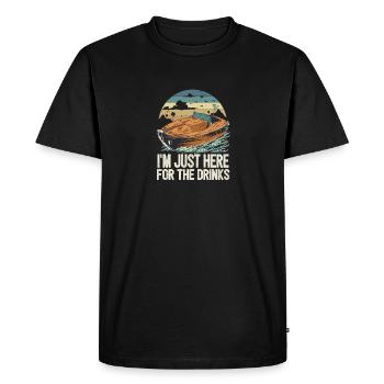 À Just Here For The Drinks Funny Motorboat - T-shirt Premium bio Homme - noir - Devant - Nico (187cm)