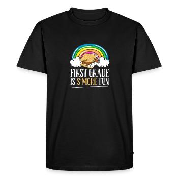 Rainbow Marshmallow First Grade Is Smore Fun Campi - Men's Premium Organic T-Shirt - black - Front - Nico (187cm)
