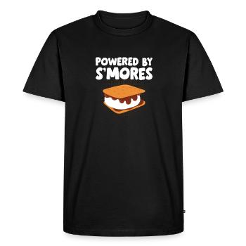 Camper Marshmallow Campfire Funny Powered By Smore - Men's Premium Organic T-Shirt - black - Front - Nico (187cm)