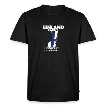 Finlande Pays à destination Voyage Drapeau finlandais - T-shirt Premium bio Homme - noir - Devant - Nico (187cm)
