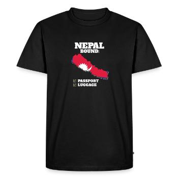 Népal Bound Country Travel Vacances drapeau népalais - T-shirt Premium bio Homme - noir - Devant - Nico (187cm)