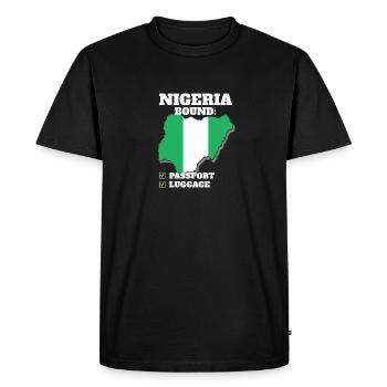 Nigéria Pays à destination Voyage Drapeau nigérian - T-shirt Premium bio Homme - noir - Devant - Nico (187cm)