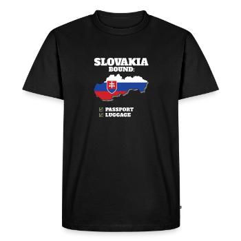 Slovaquie Pays à destination Voyage Drapeau slovaque - T-shirt Premium bio Homme - noir - Devant - Nico (187cm)