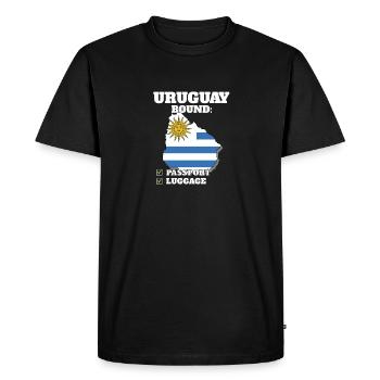 Pays à destination de l’Uruguay Voyage Drapeau uruguayen - T-shirt Premium bio Homme - noir - Devant - Nico (187cm)