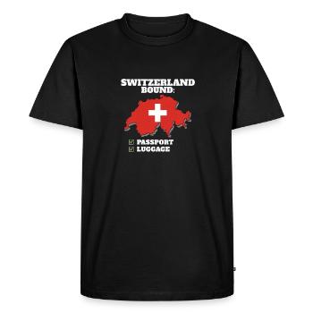 Suisse Pays à destination Voyage Drapeau suisse - T-shirt Premium bio Homme - noir - Devant - Nico (187cm)