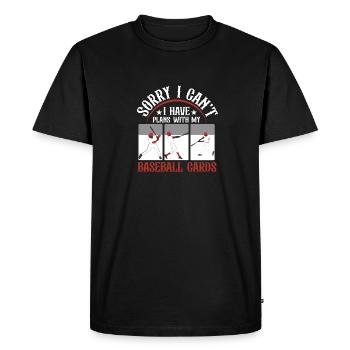 Funny I Have Plans With My Baseball Cards Collecto - Men's Premium Organic T-Shirt - black - Front - Nico (187cm)