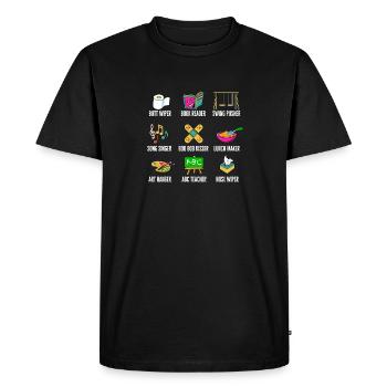Éducateur d’enseignants en garderie - T-shirt Premium bio Homme - noir - Devant - Nico (187cm)