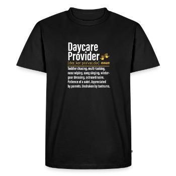 Éducateur d’enseignants en garderie - T-shirt Premium bio Homme - noir - Devant - Nico (187cm)