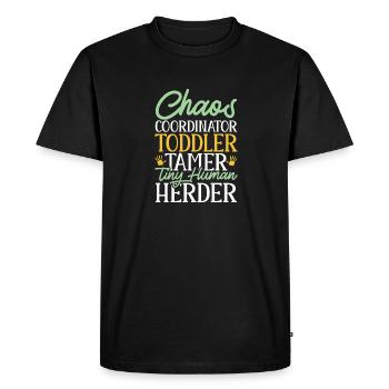 Éducateur d’enseignants en garderie - T-shirt Premium bio Homme - noir - Devant - Nico (187cm)