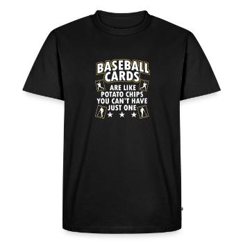 Funny Baseball Cards Are Like Potato Chips Trader - Men's Premium Organic T-Shirt - black - Front - Nico (187cm)