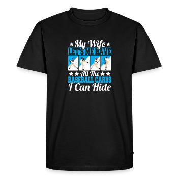 Collector Trader Funny All The Baseball Cards I Ca - Men's Premium Organic T-Shirt - black - Front - Nico (187cm)