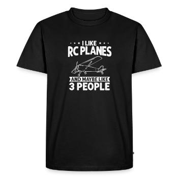 Modèle d’avion télécommandé - T-shirt Premium bio Homme - noir - Devant - Nico (187cm)