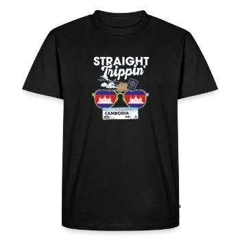 Straight Trippin' Cambodge Vacation Tour Voyage - T-shirt Premium bio Homme - noir - Devant - Nico (187cm)