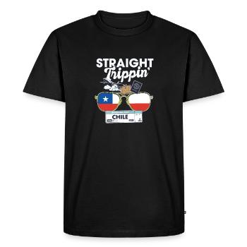 Straight Trippin' Chile Vacation Tour Travel Trip - Men's Premium Organic T-Shirt - black - Front - Nico (187cm)