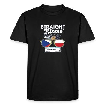 Straight Trippin' Czech Vacation Tour Travel Trip - T-shirt Premium bio Homme - noir - Devant - Nico (187cm)