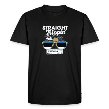 Straight Trippin' Estonie Vacation Tour Voyage - T-shirt Premium bio Homme - noir - Devant - Nico (187cm)