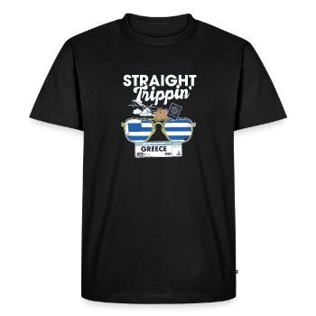 Straight Trippin' Grèce Vacation Tour Voyage - T-shirt Premium bio Homme - noir - Devant - Nico (187cm)