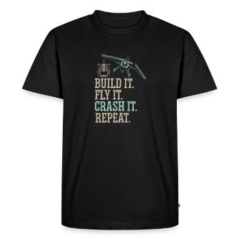 Modèle d’avion télécommandé - T-shirt Premium bio Homme - noir - Devant - Nico (187cm)