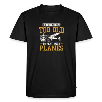 Modèle d’avion télécommandé - T-shirt Premium bio Homme - noir - Devant - Nico (187cm)