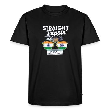 Straight Trippin' India Vacation Tour Travel Trip - Men's Premium Organic T-Shirt - black - Front - Nico (187cm)